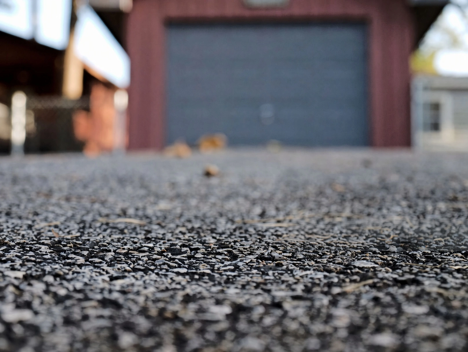 Chip seal ranch lane paved on acreage in east Collin County